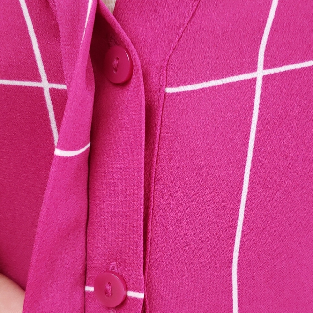 Worthington Pink Plaid Blouse - Picture 4 of 10